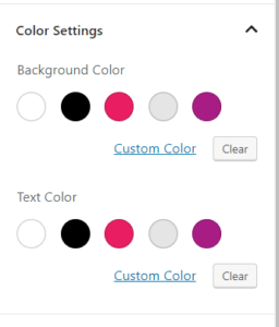 Theme specific color palette.